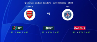 Arsenal vs PSG, 1. listopad 2024., Liga prvaka