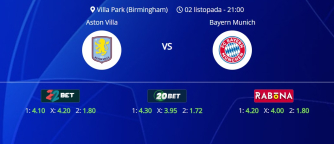 Tipovi za Aston Villa vs. Bayern, 2. listopad 2024., Liga prvaka