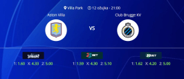 Tipovi za Aston Villa vs. Club Brugge, 12. ožujak 2025., Liga prvaka