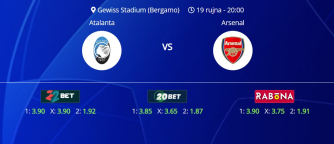 Tipovi za Atalanta vs. Arsenal, 19. rujan 2024. Liga prvaka