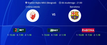 Tipovi za Crvena zvezda vs. Barcelona, 6. studeni 2024., Liga prvaka