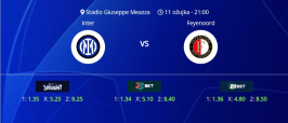 Tipovi za Inter vs. Feyenoord, 11. ožujak 2025., Liga prvaka