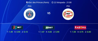 Tipovi za PSG vs. PSV, 22. listopad 2024., Liga prvaka