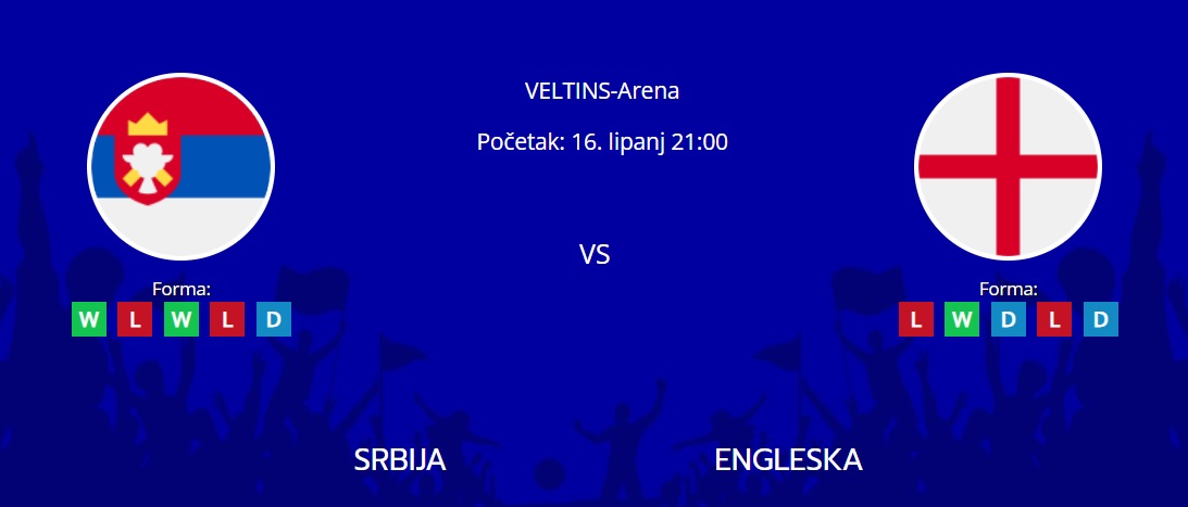 Tipovi za Srbija vs. Engleska, 16. lipanj 2024., Euro 2024